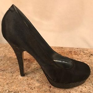 Madden Girl - Black Fabric - Glitter Heel